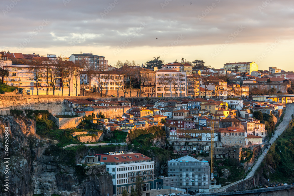 Aerial view of Porto from Vila Nova de Gaia, Portugal