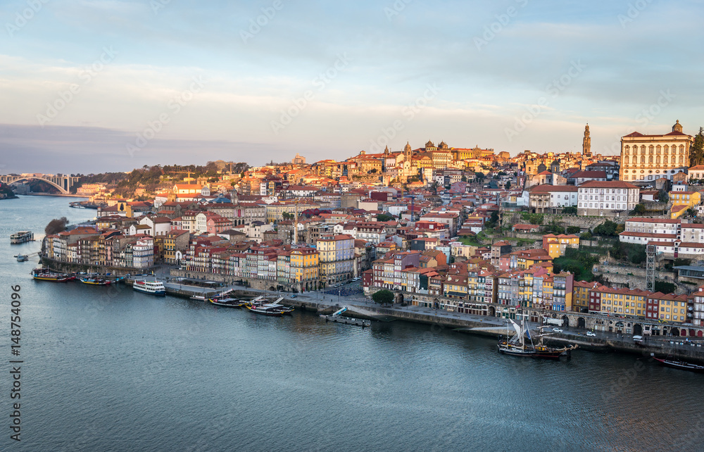 Aerial view of Porto from Vila Nova de Gaia, Portugal