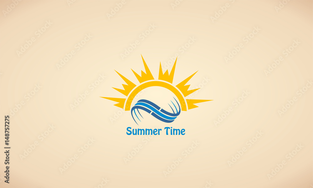 Fototapeta premium sun wave summer logo