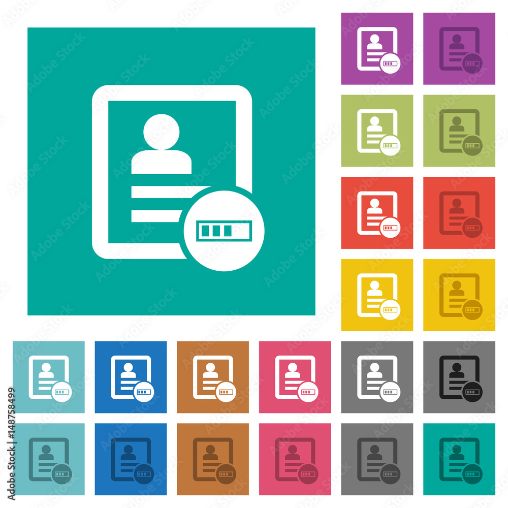 Contact progressing square flat multi colored icons Contact progressing square flat multi colored icons