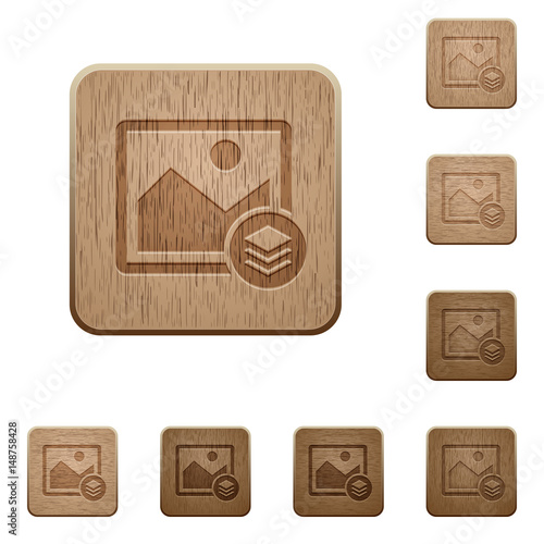 Image layers wooden buttons