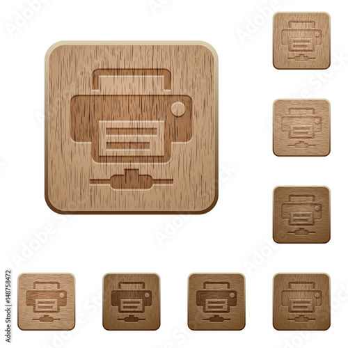 Network printer wooden buttons