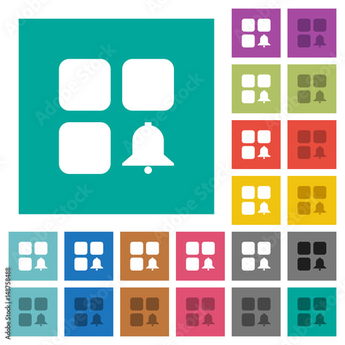 Component alert square flat multi colored icons