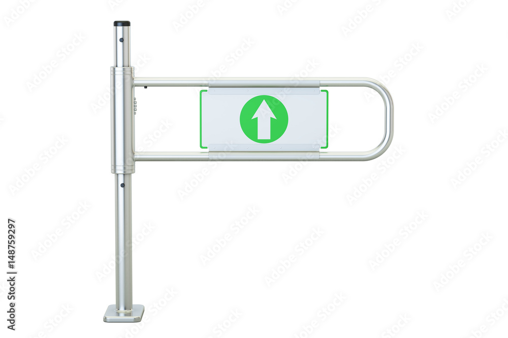 Fototapeta premium Shop entrance gate, supermarket security gate. 3D rendering