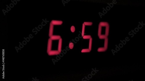 Alarm clock ringing at seven in the morning