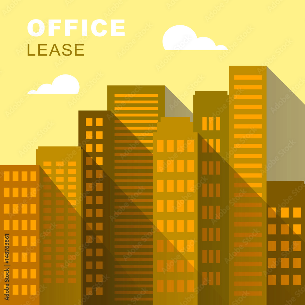 Office Lease Downtown Describing Real Estate 3d Illustration