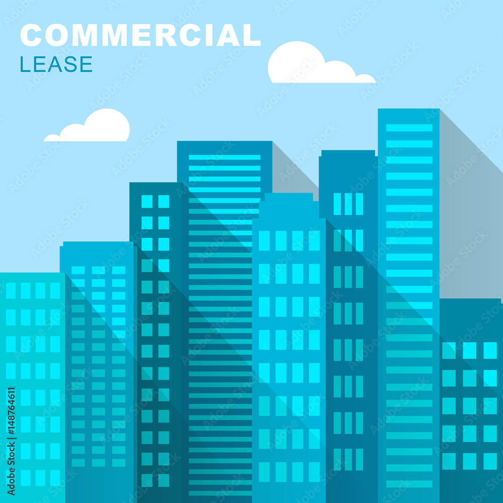 Commercial Lease Downtown Describes Real Estate 3d Illustration