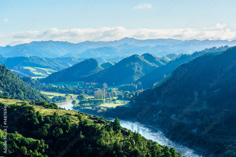 Beautiful scenery of Whanganui river road in National Park in Autumn , Whanganui , North Island of New Zealand