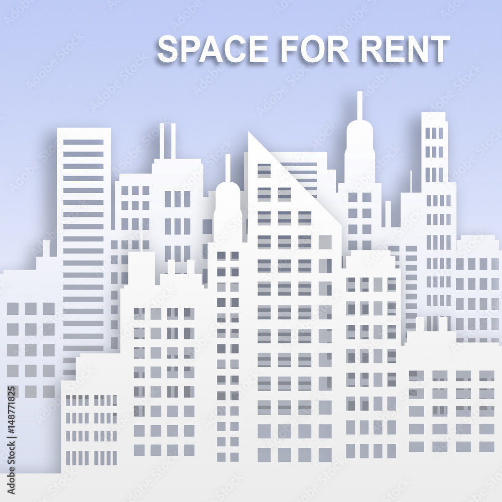 Space For Rent Represents Office Property 3d Illustration
