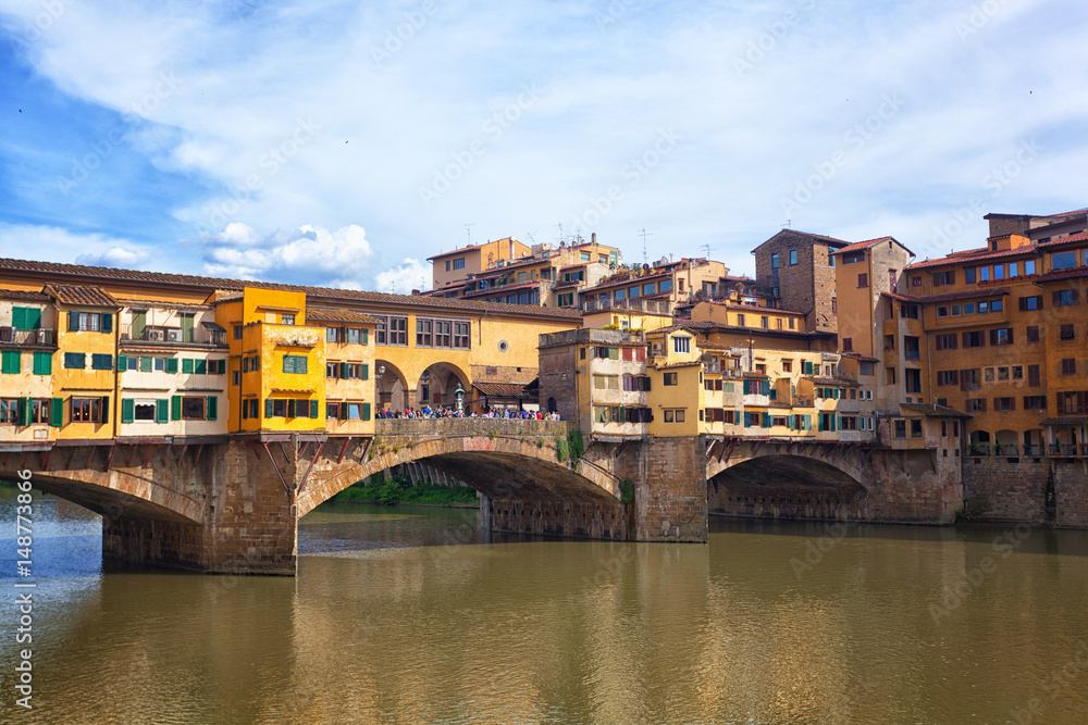 View of Gold (Ponte Vecchio) Bridge in Florence, Italy