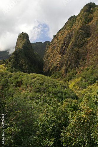 The Iao Needle (rising 370 m from the Iao valley), Maui, Hawaii, USA