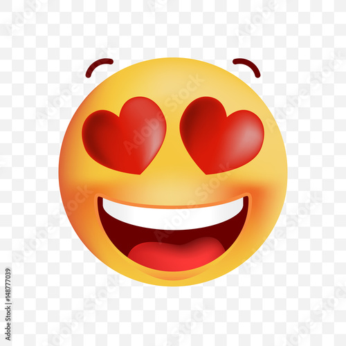 Cute In Love Emoticon on White Background. Isolated Vector Illustration 