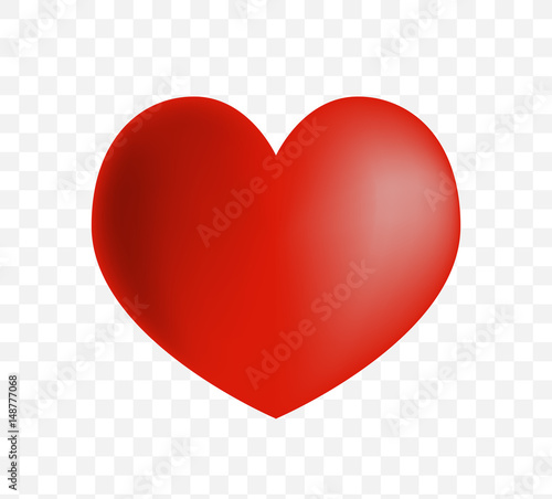 Cute Heart on White Background. Isolated Vector Illustration 