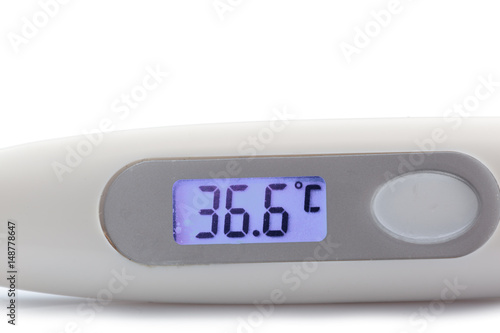 Electronic modern thermometer isolated