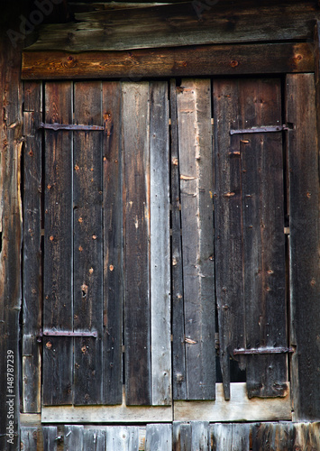 Traditional farm door in Lechtal, Austria.