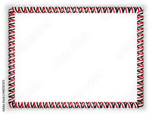 Frame and border of ribbon with the Egypt flag. 3d illustration
