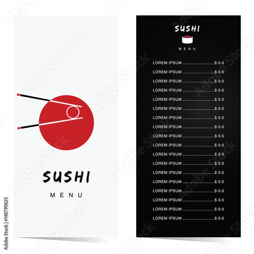 sushi menu vector illustration