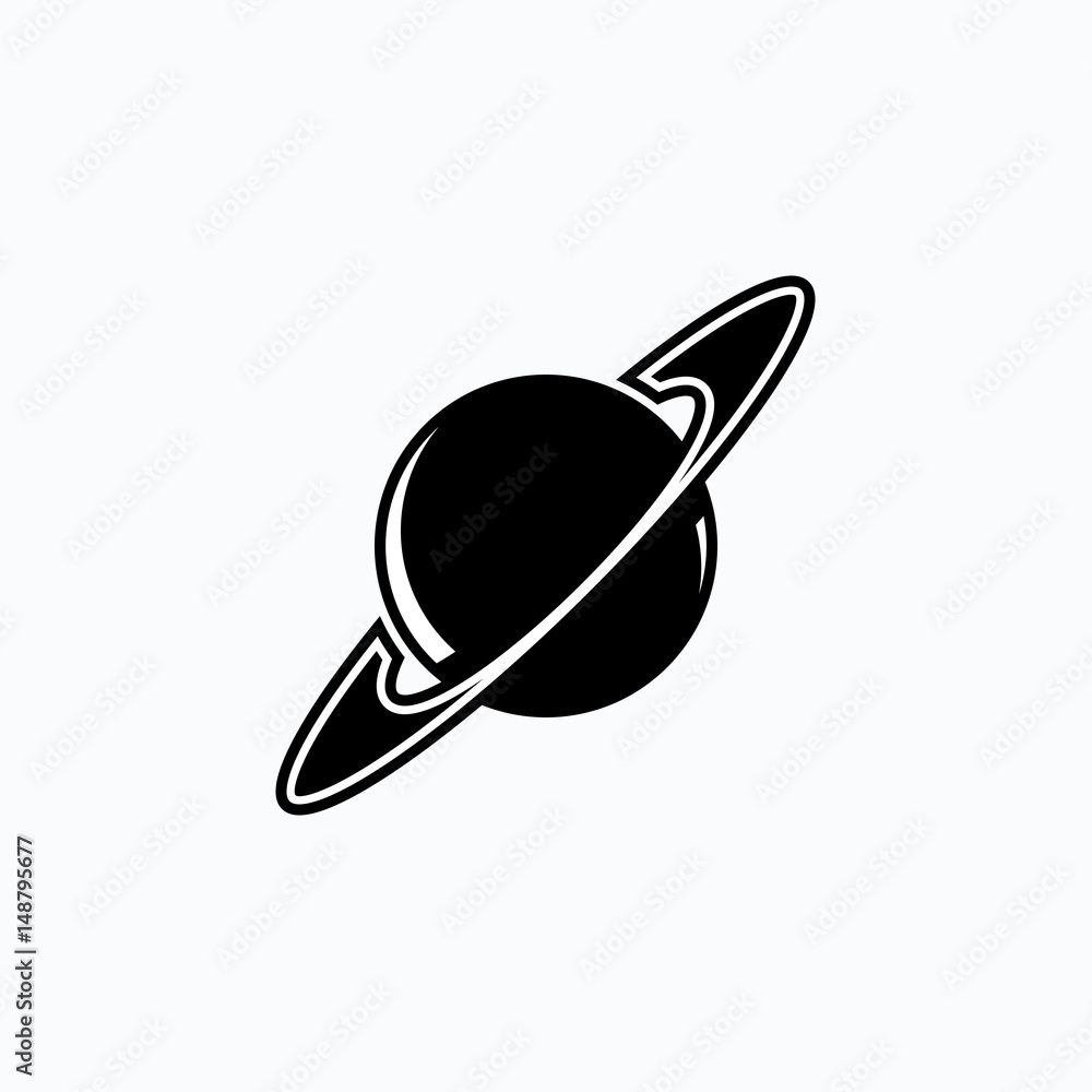 Planet with ring, Saturn icon. Vector illustration isolated on white background Planet with ring, Saturn icon. Vector illustration isolated on white background