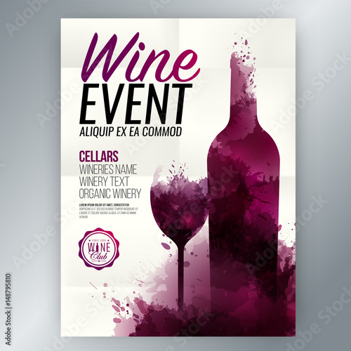 Template for invitations, promotions and wine events