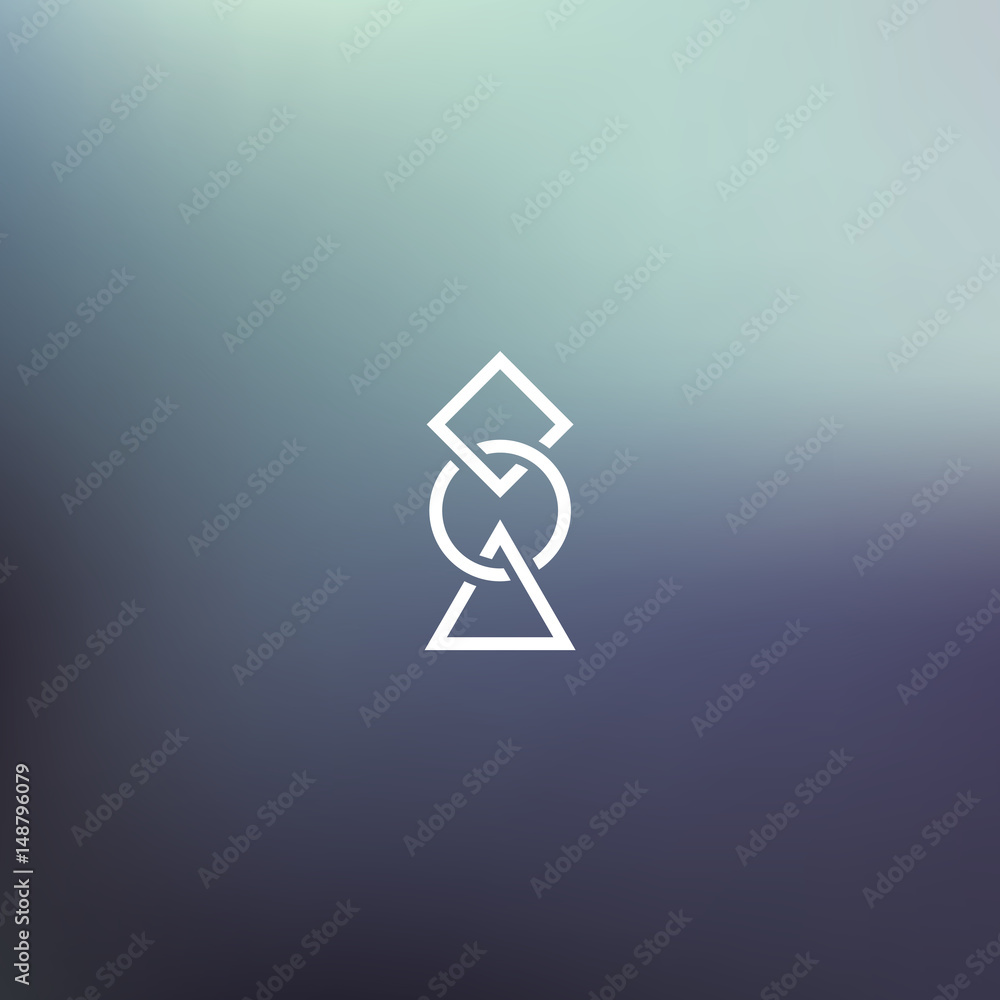 Geometric connected shapes, vector illustration Geometric connected shapes, vector illustration