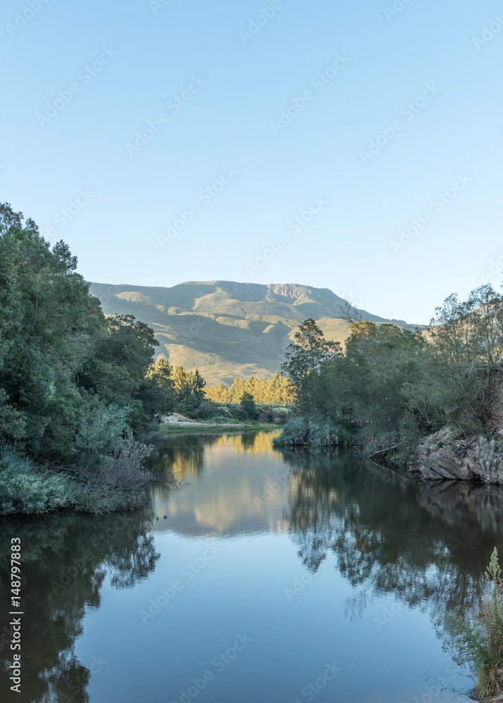 Sunset at the Riviersonderend (river without end) at Khomeesdrif Resort