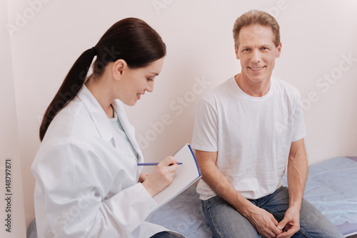 Pleasant lovely patient seeking exerts consultation