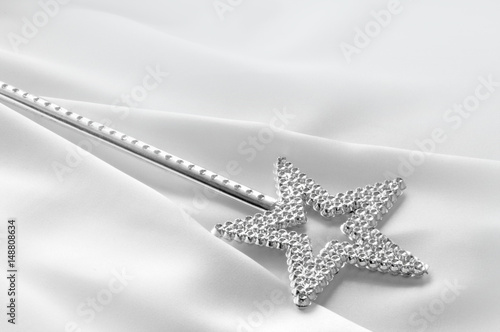 Magic silver Wand on the white background