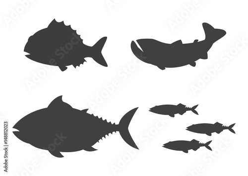 食材シルエット（魚類）