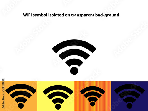 Wifi symbol isolated on transparent background. Vector illustration.