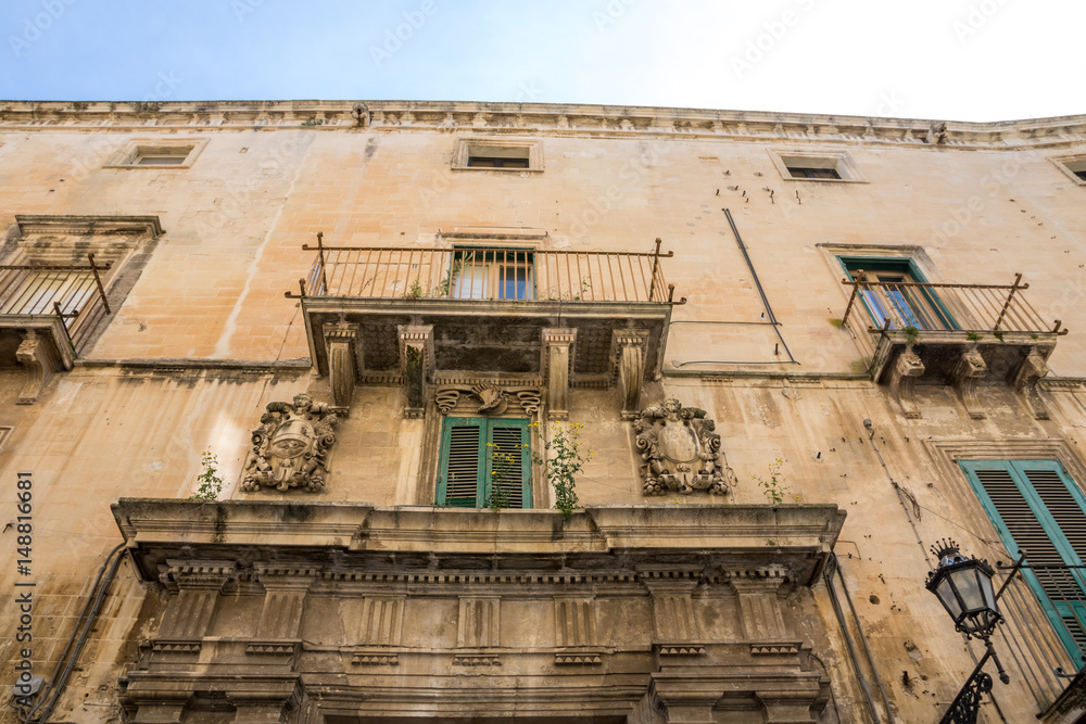Balkon in Lecce, in Apulien, Italien Balkon in Lecce, in Apulien, Italien