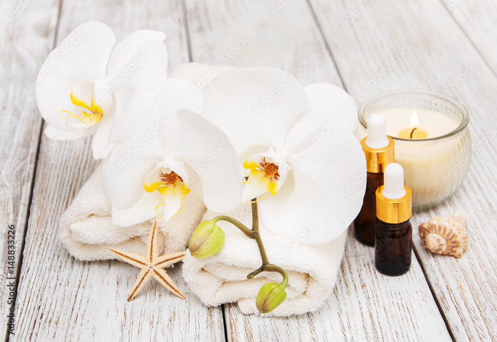 Spa products with orchids Spa products with orchids