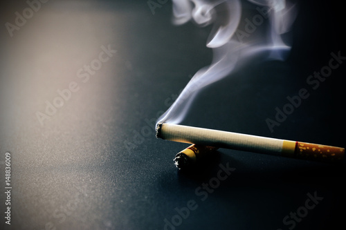 Cigarettes with a soft-focus background is dark.Concept World No Tobacco Day,Vintage tone