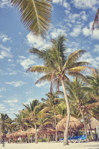 So called  Turtle Beach Akumal  in Mexico   Caribbean vacation at mexican tropical Beach in Quintana Roo