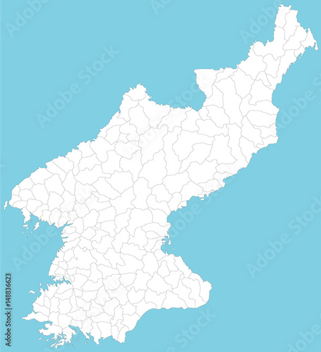Large and detailed map of North Korea with all regions.