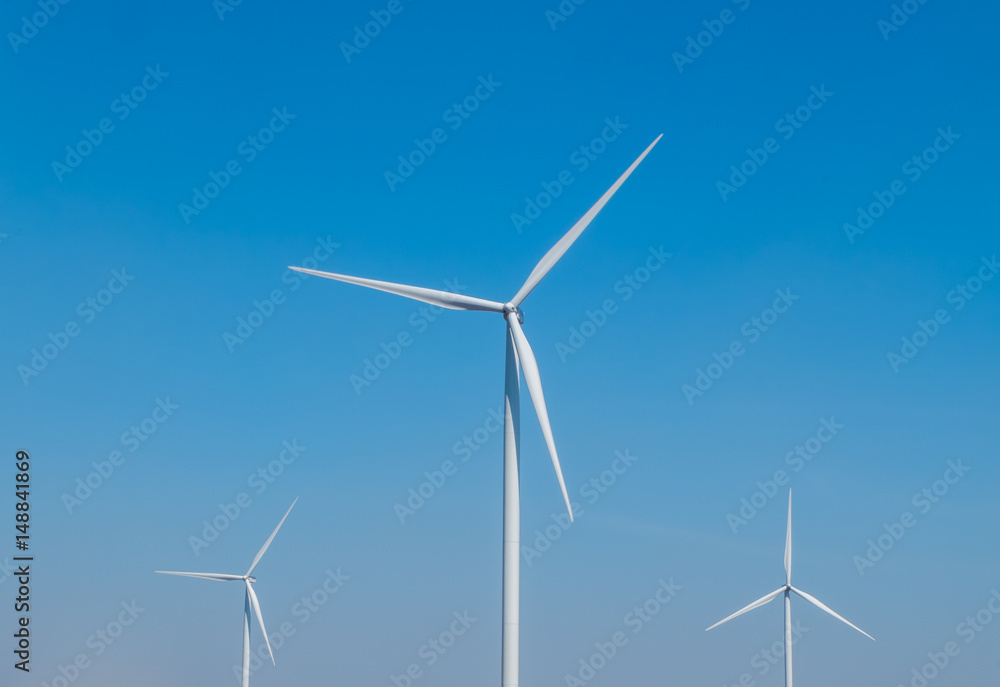 The white wind turbine.