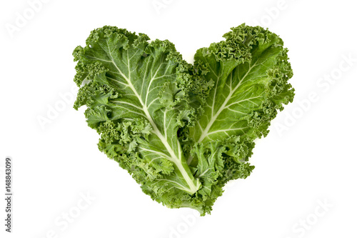kale leaves forming a heart photo