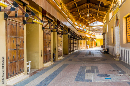 View of an empty souq in Kuwait. photo