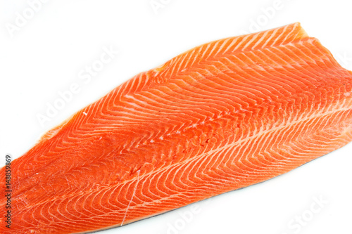 Fotografie, Tablou fresh Salmon fillet isolated on white background