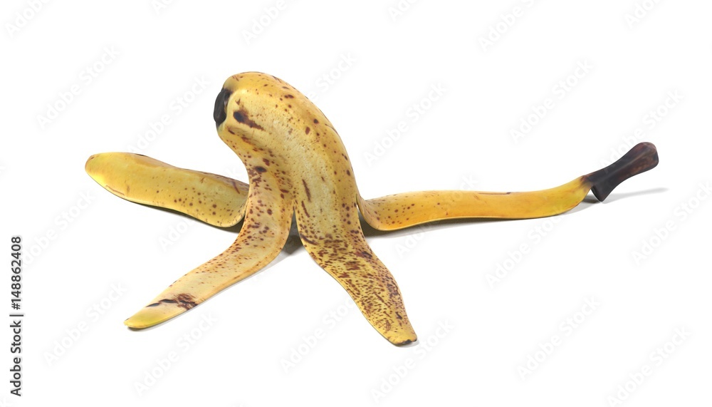 Obraz premium realistic 3d render of banana peel