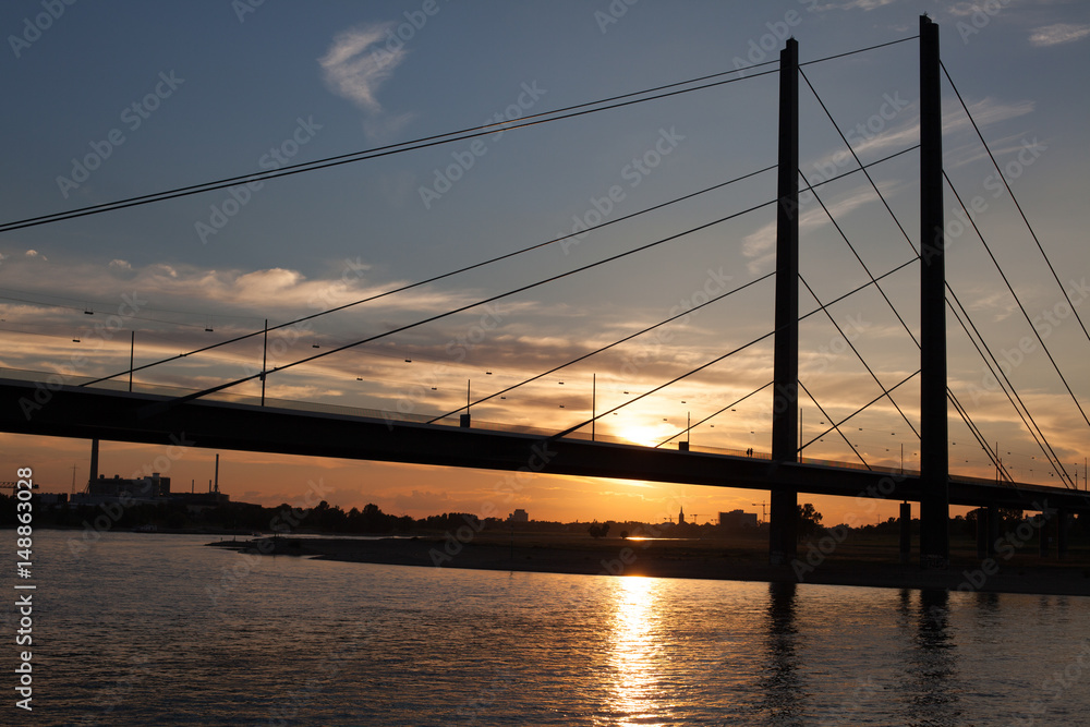 Obraz premium Abendstimmung am Rhein