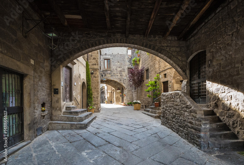 Viterbo  Italy - A sunday morning in the medieval city of the Lazio region  district named San Pellegrino