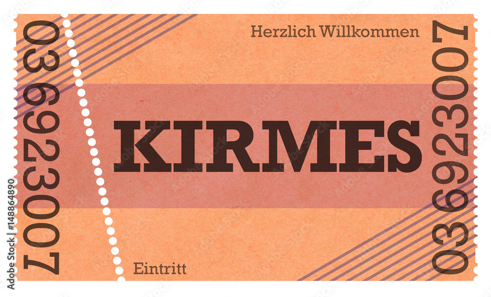 Kirmes - Eintritt - Eintrittskarte - Vintage Design / Retro Style / Classic Ticket - Ticket Shop - Webshop / Online-Shop