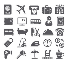 Hotel icons set