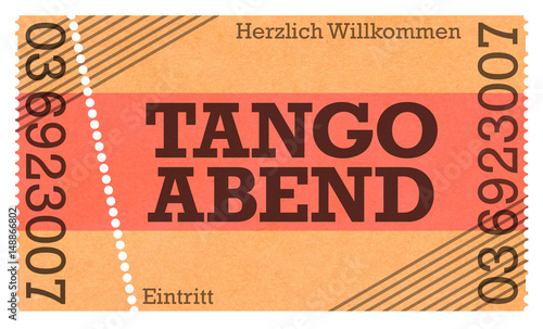 Tango Abend - vintage Design / Retro Style / Classic Ticket - Ticket Shop - Webshop / Online-Shop / 