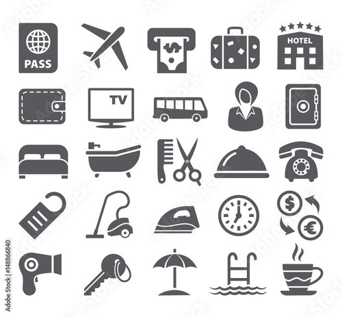 Hotel icons set