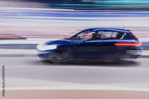 Speeding car at night © Tim Bird