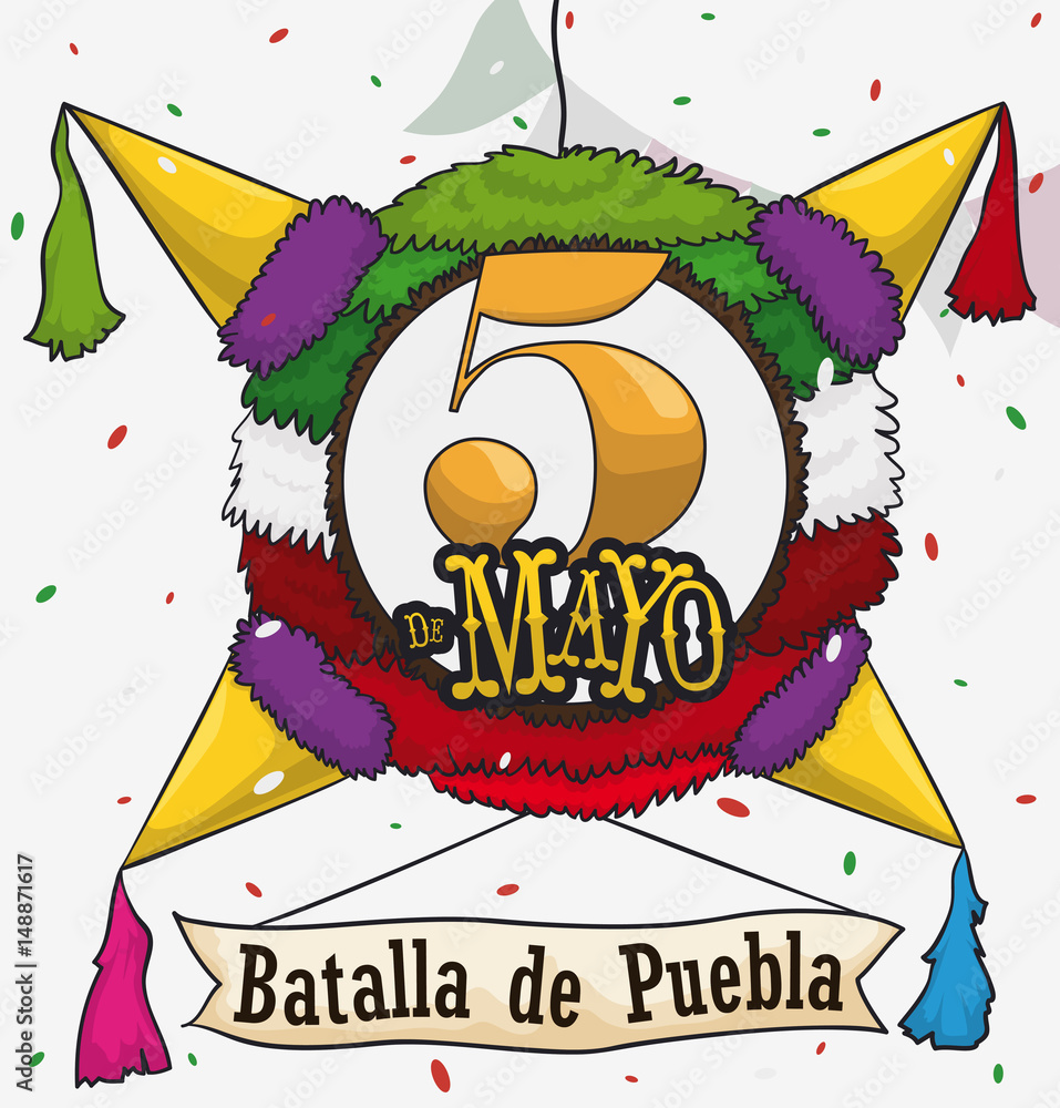 Traditional Mexican Pinata for Cinco de Mayo Celebration, Vector  Illustration Stock Vector