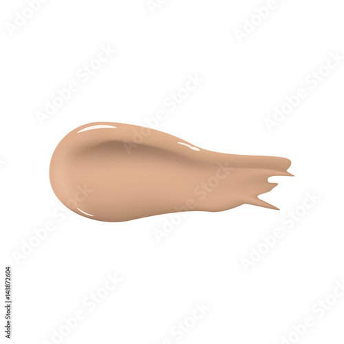 Foundation smear, liquid concealer template, isolated on white