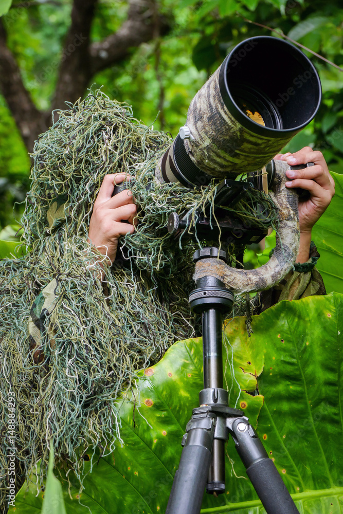 Ghillie Suit Adult 3D Leafy Hooded Camouflage Clothing Outdoor Woodland  Hunting Suit Sniper Costume Camo Outfit for Jungle Hunting, Military Game,  Wildlife Photography, Halloween Height 5.9-6.1 ft