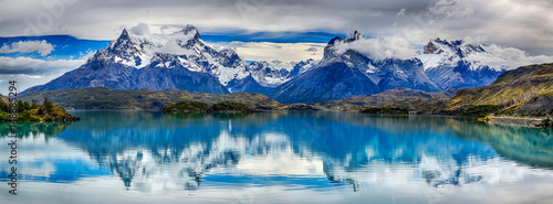 Reflection of Cuernos del Paine at Lake Pehoe - Torres del Paine N.P. (Patagonia, Chile) 